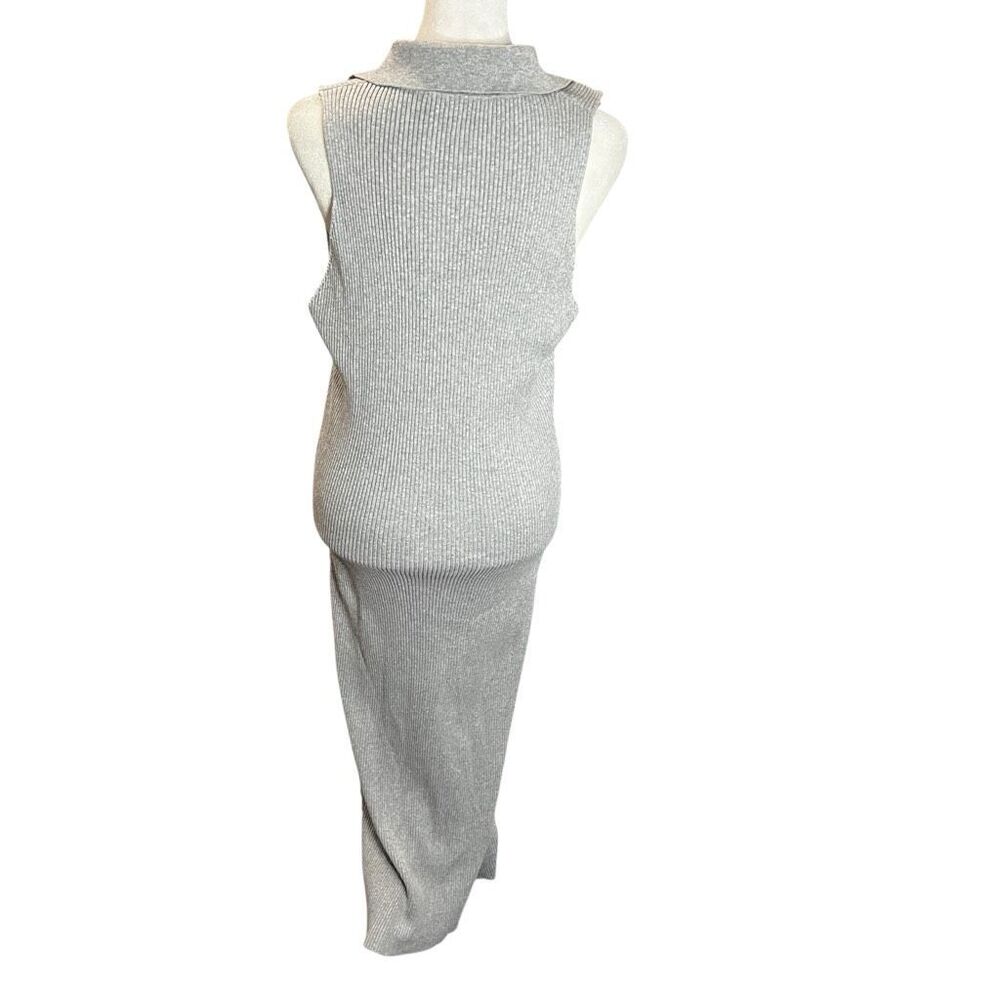 Favorite Daughter Lena Frost Gray Cashmere Blend Rib Knit Midi Dress Size L - Picture 6 of 9